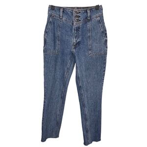 Abercrombie & Fitch A&F Mom Jeans Women's Size 00R Button Fly High Waist Denim